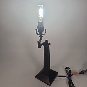 Vintage Style Swing Arm Table Desk Lamp Square Column High Black No Shade‎
